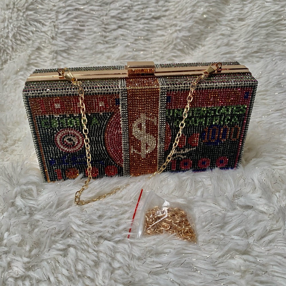 New fashion evening clutch with chain for women .